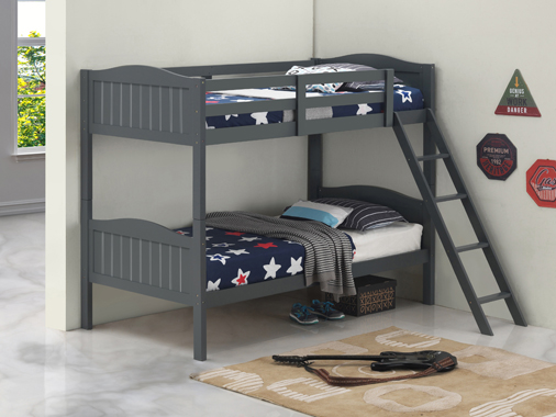 coaster-kids-beds-kids-bedroom-bedroom-Arlo-Twin-Over-Twin-Bunk-Bed-with-Ladder-Grey-hover