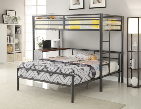 coaster-bunk-loft-beds-kids-bedroom-bedroom-Fisher-Twin-Workstation-Loft-Bed-Gunmetal-hover