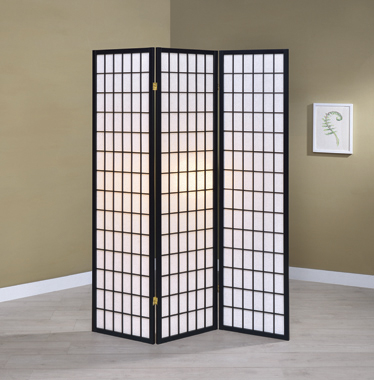 coaster-room-dividers-accents-Carrie-3-panel-Folding-Screen-Black-and-White-hover