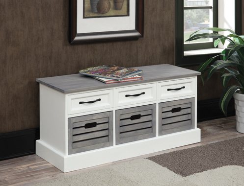 coaster-bedroom-Alma-3-drawer-Storage-Bench-White-and-Weathered-Grey-hover