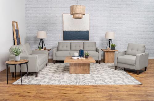 coaster-living-room-Bowen-3-piece-Upholstered-Track-Arms-Tufted-Sofa-Set-Beige