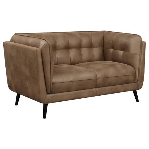 coaster-living-room-Thatcher-Upholstered-Button-Tufted-Loveseat-Brown-hover