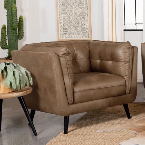 coaster-accent-chairs-living-room-Thatcher-Upholstered-Button-Tufted-Chair-Brown