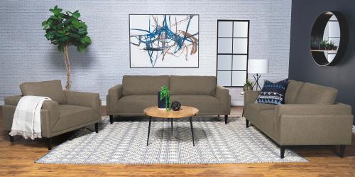 coaster-living-room-Rilynn-3-piece-Upholstered-Track-Arms-Sofa-Set-Brown