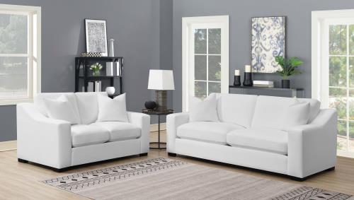 coaster-living-room-sets-living-room-Ashlyn-2-piece-Upholstered-Sloped-Arms-Living-Room-Set-White