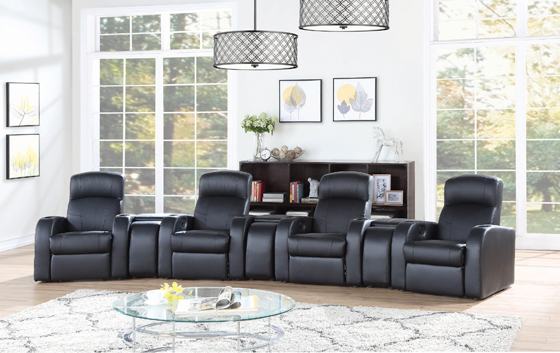 coaster-living-room-Cyrus-Upholstered-Recliner-Living-Room-Set-Black-hover
