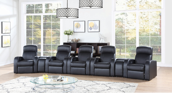 coaster-living-room-Cyrus-Upholstered-Recliner-Living-Room-Set-Black-hover