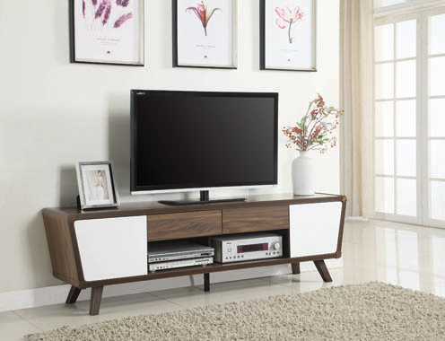 coaster-bedroom-Alvin-2-drawer-TV-Console-Dark-Walnut-and-Glossy-White-hover