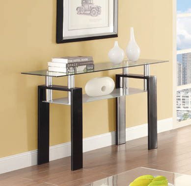 coaster-coffee-tables-living-room-Dyer-Tempered-Glass-Sofa-Table-with-Shelf-Black-hover