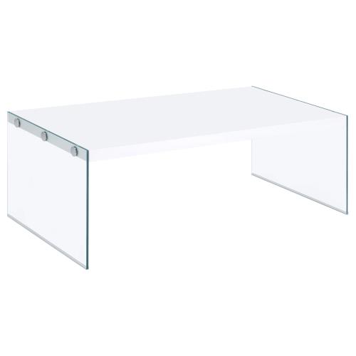 coaster-living-room-Opal-Rectangular-Coffee-Table-With-Clear-Glass-Legs-White-High-Gloss-hover