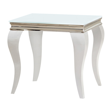 coaster-bedroom-Luna-Square-End-Table-White-and-Chrome