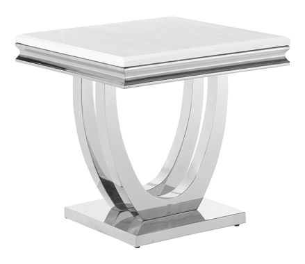 coaster-bedroom-Kerwin-U-base-Square-End-Table-White-and-Chrome