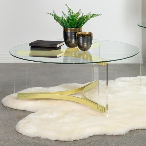 coaster-living-room-Janessa-Round-Glass-Top-Coffee-Table-With-Acrylic-Legs-Clear-and-Matte-Brass