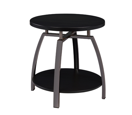 coaster-bedroom-Dacre-Round-End-Table-Dark-Grey-and-Black-Nickel