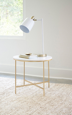 coaster-bedroom-Ellison-Round-X-cross-End-Table-White-and-Gold-hover