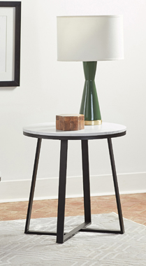 coaster-bedroom-Hugo-Metal-Base-Round-End-Table-White-and-Matte-Black-hover