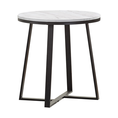 coaster-bedroom-Hugo-Metal-Base-Round-End-Table-White-and-Matte-Black