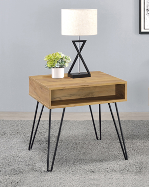 coaster-bedroom-Fanning-Square-End-Table-with-Open-Compartment-Golden-Oak-and-Black-hover