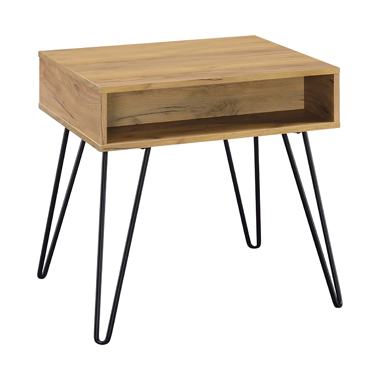 coaster-bedroom-Fanning-Square-End-Table-with-Open-Compartment-Golden-Oak-and-Black