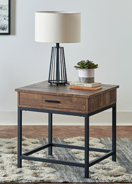 coaster-bedroom-Byers-Square-1-drawer-End-Table-Brown-Oak-and-Sandy-Black-hover