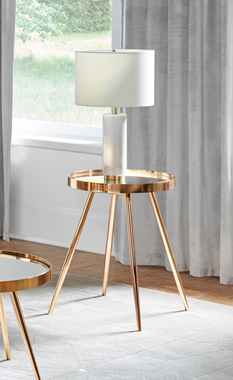 coaster-bedroom-Kaelyn-Round-Mirror-Top-End-Table-Gold-hover