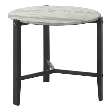 coaster-bedroom-Tandi-Round-End-Table-Faux-White-Marble-and-Black