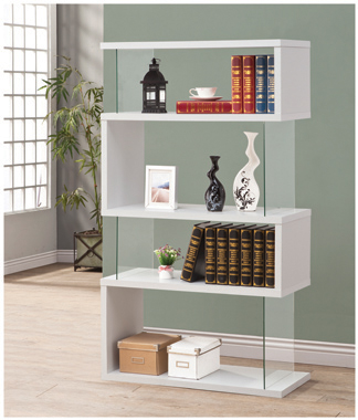 coaster-bookcases-display-room-storage-bedroom-Emelle-4-tier-Bookcase-White-and-Clear-hover