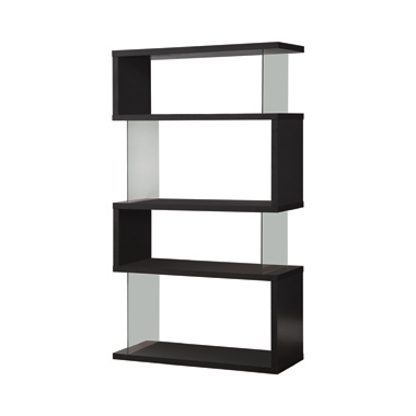 coaster-bookcases-display-room-storage-bedroom-Emelle-4-tier-Bookcase-Black-and-Clear