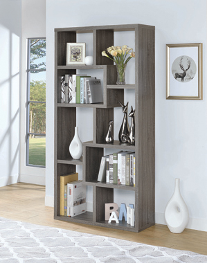coaster-bookcases-display-room-storage-bedroom-Theo-10-shelf-Bookcase-Weathered-Grey-hover