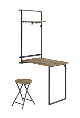 coaster-home-office-Riley-Foldable-Wall-Desk-with-Stool-Rustic-Oak-and-Sandy-Black