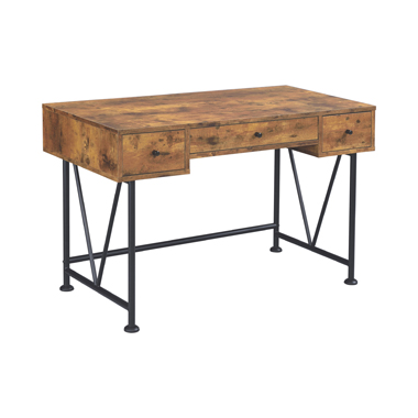 coaster-desks-home-office-Analiese-3-drawer-Writing-Desk-Antique-Nutmeg-and-Black
