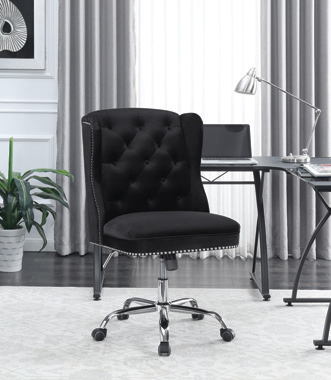coaster-office-chairs-home-office-Julius-Upholstered-Tufted-Office-Chair-Black-and-Chrome-hover