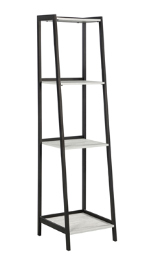 coaster-bedroom-Pinckard-4-shelf-Ladder-Bookcase-Grey-Stone-and-Black