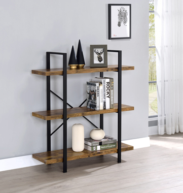 coaster-bedroom-Cole-3-Shelf-Bookcase-Antique-Nutmeg-and-Black-hover
