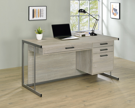 coaster-desks-home-office-Loomis-4-drawer-Rectangular-Office-Desk-Whitewashed-Grey-and-Gunmetal