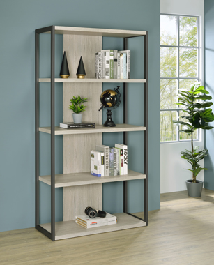 coaster-bookcases-display-room-storage-bedroom-Loomis-4-shelf-Bookcase-Whitewashed-Grey
