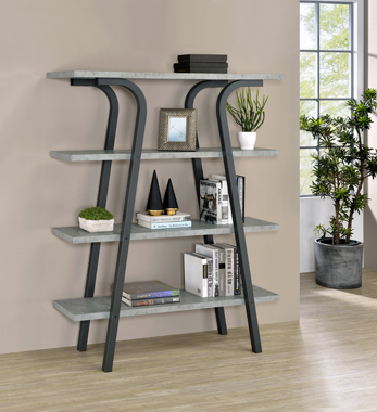 coaster-bookcases-display-room-storage-bedroom-Tatum-4-tier-Rectangular-Bookcase-Cement-and-Gunmetal-hover