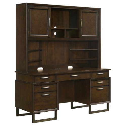 coaster-home-office-Marshall-10-drawer-Credenza-Desk-With-Hutch-Dark-Walnut-and-Gunmetal-hover