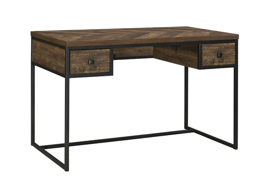 coaster-home-office-Millbrook-2-drawer-Writing-Desk-Rustic-Oak-Herringbone-and-Gunmetal