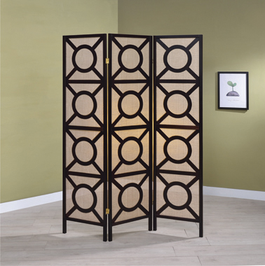 coaster-room-dividers-accents-Vulcan-3-panel-Geometric-Folding-Screen-Tan-and-Cappuccino-hover
