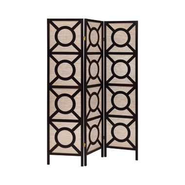 coaster-room-dividers-accents-Vulcan-3-panel-Geometric-Folding-Screen-Tan-and-Cappuccino
