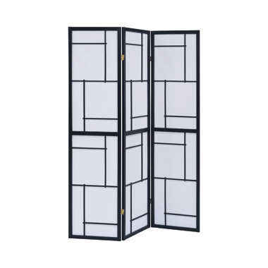 coaster-room-dividers-accents-Damis-3-panel-Folding-Floor-Screen-Black-and-White