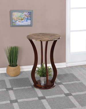 coaster-accents-Elton-Round-Marble-Top-Accent-Table-Brown-hover