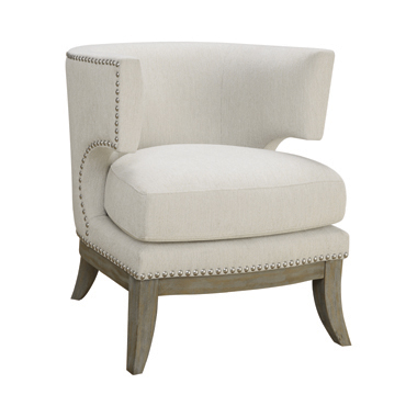 coaster-accent-chairs-bedroom-Jordan-Dominic-Barrel-Back-Accent-Chair-White-and-Weathered-Grey