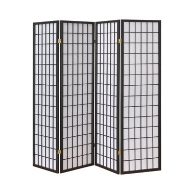 coaster-room-dividers-accents-Roberto-4-panel-Folding-Screen-Dark-Grey-and-White