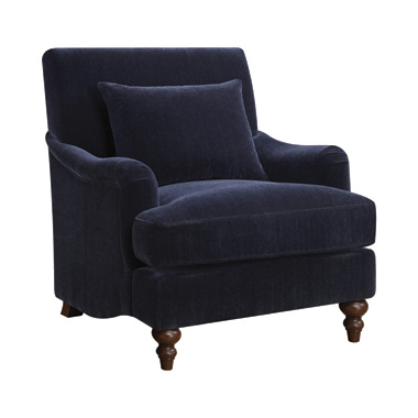 coaster-accent-chairs-bedroom-Frodo-Upholstered-Accent-Chair-with-Turned-Legs-Midnight-Blue
