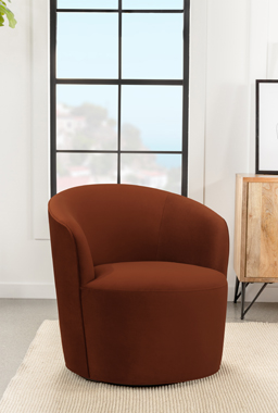 coaster-accent-chairs-bedroom-Joyce-Sloped-Arms-Swivel-Chair-Burnt-Orange-hover