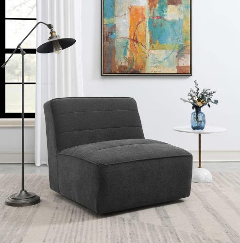 coaster-living-room-Cobie-Upholstered-Swivel-Armless-Chair-Dark-Charcoal