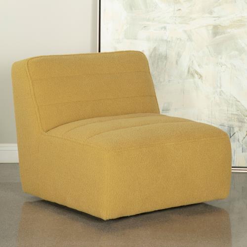 coaster-bedroom-Cobie-Upholstered-Swivel-Armless-Chair-Mustard