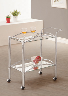 coaster-bar-serving-carts-bar-game-Shadix-2-tier-Serving-Cart-with-Glass-Top-Chrome-and-Clear-hover